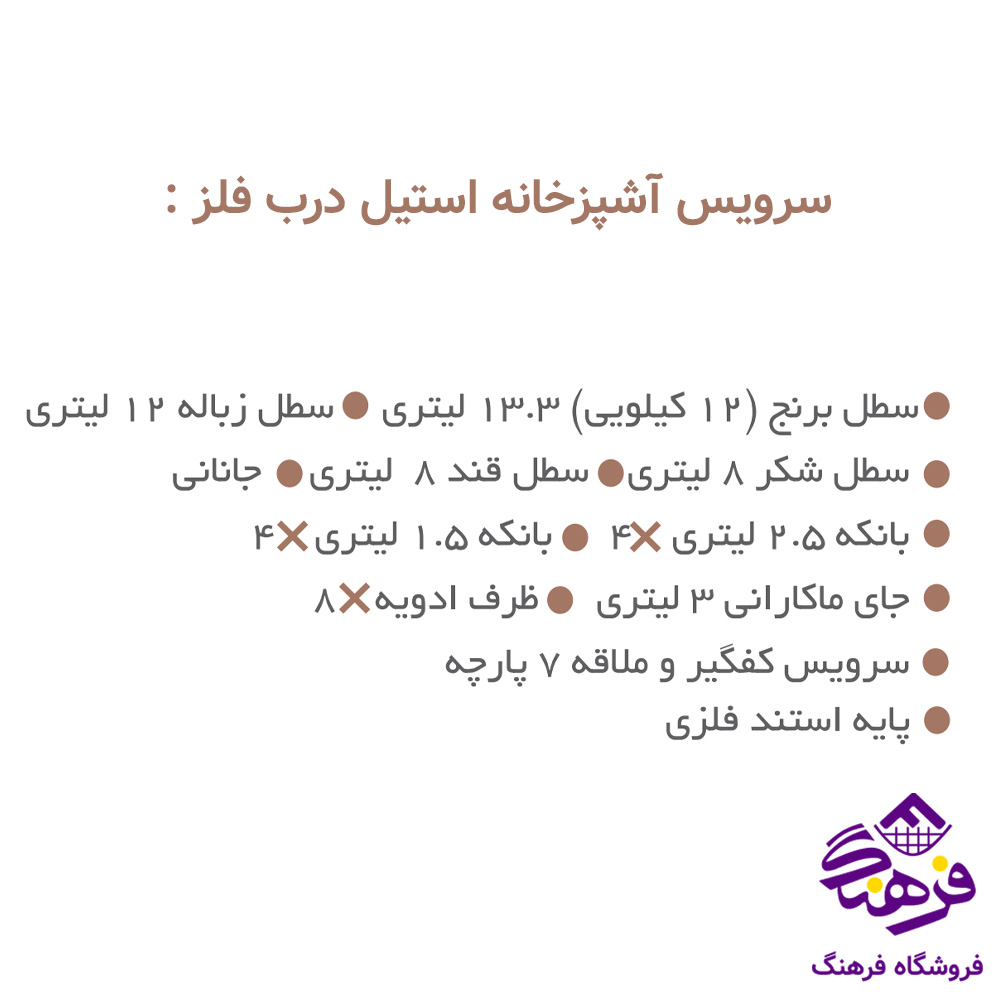 سرويس اشپزخانه ارتيستون 29پارچه استيل درب فلزي 29246