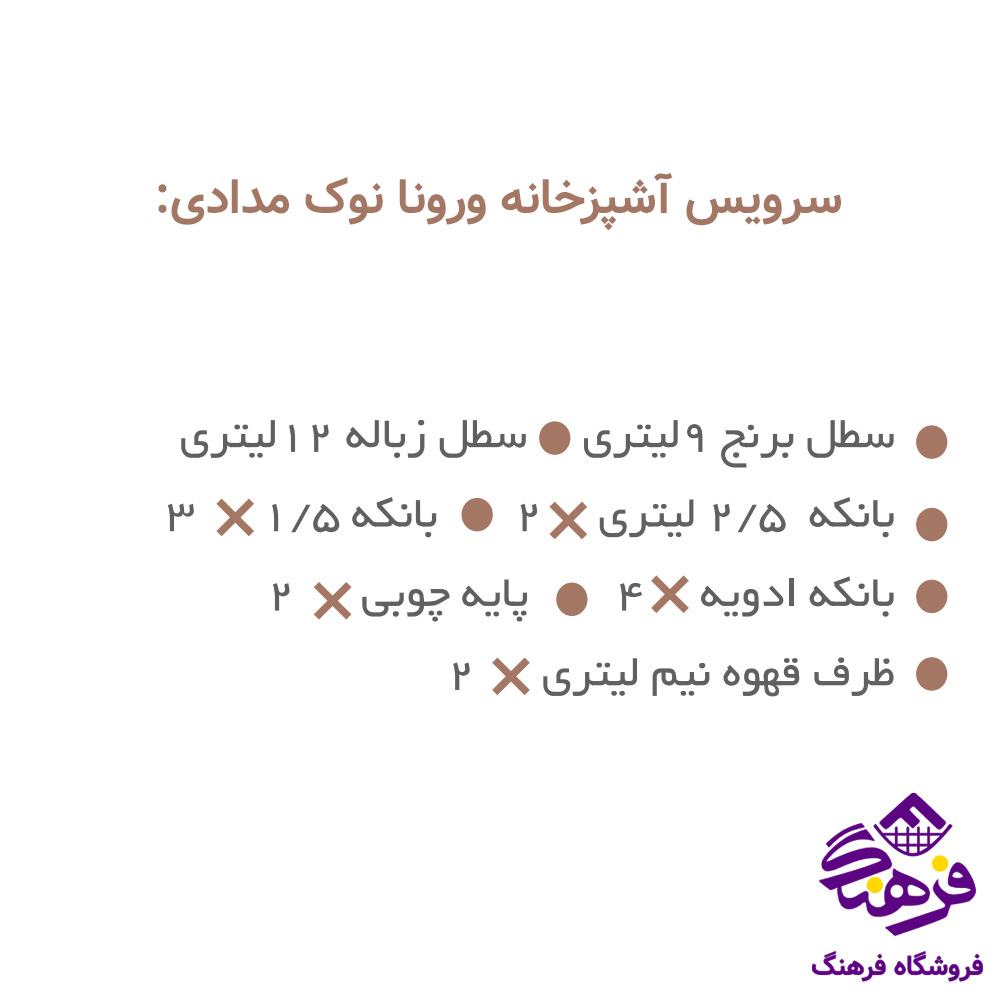 سرويس اشپزخانه ارتيستون 15پارچه ورونا نوک مدادي 15868