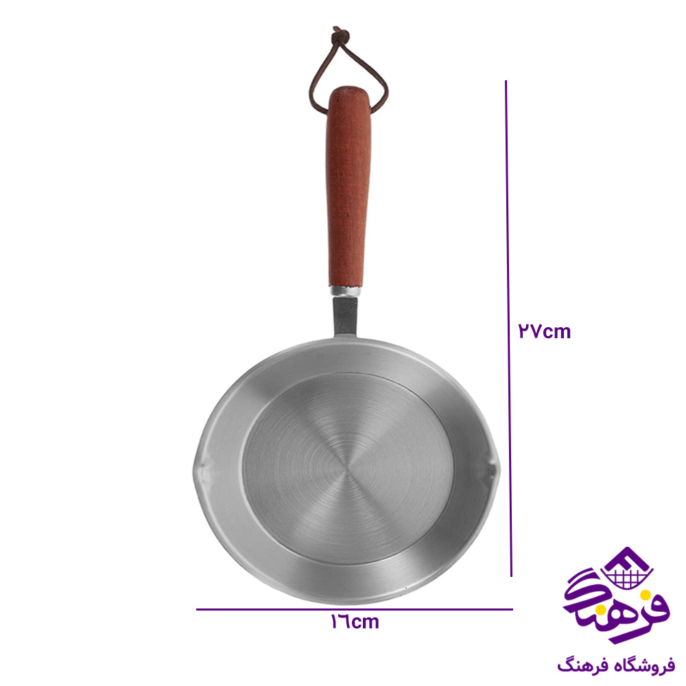 شیرجوش استیل 800 میل دسته چوبی