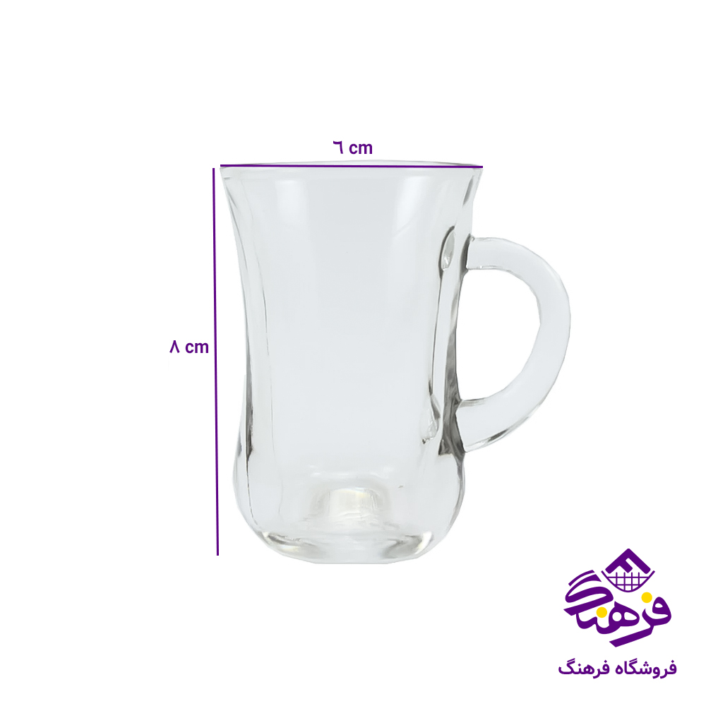 استکان گلجام دسته دار طرحدار 12دک