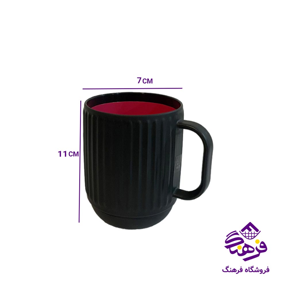 لیوان دورنگ هاشوردار زیباسازان سایز 1