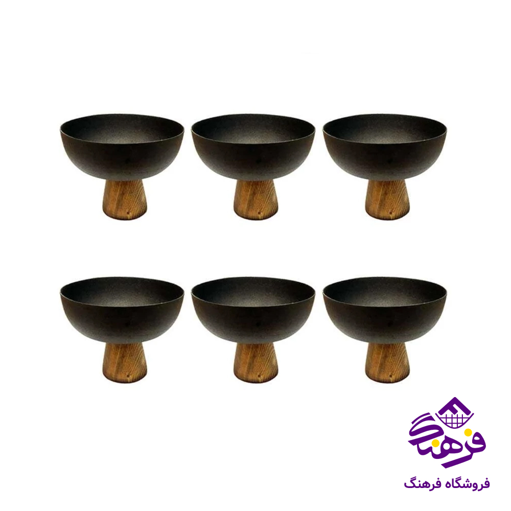 پياله رايکا پايه چوبي جفتي