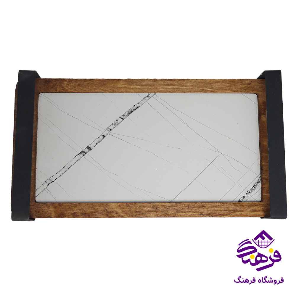 سيني رايکا چوبي طرح سنگ دسته فلزي کوچک
