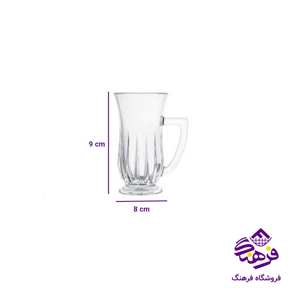 استکان شيشه اي دسته دار ليمون