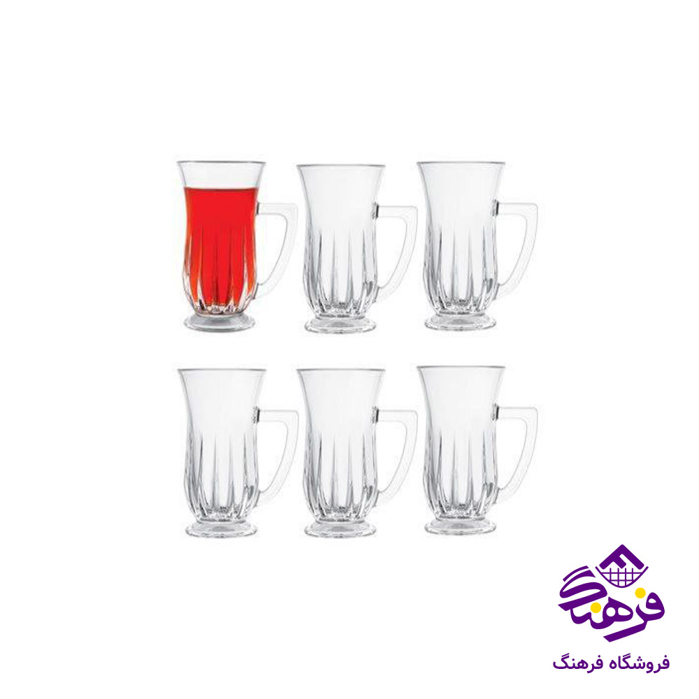 استکان شيشه اي دسته دار ليمون