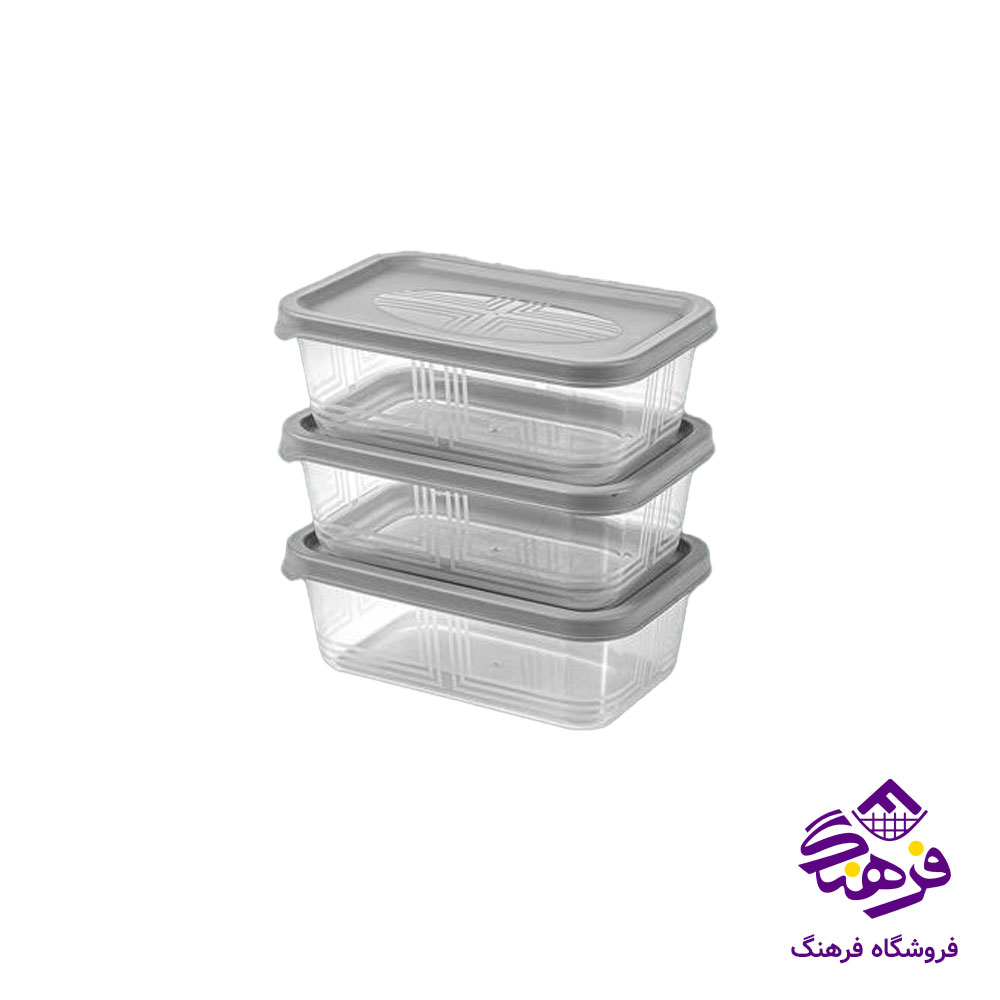 ظرف مستطيل 1.3ليتر 3عددي ليمون