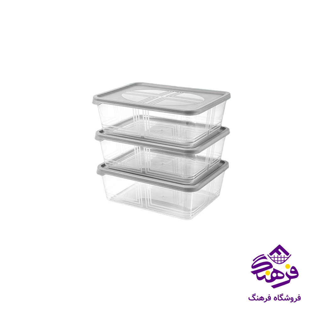 ظرف مستطيل 2.5ليتر 3عددي ليمون