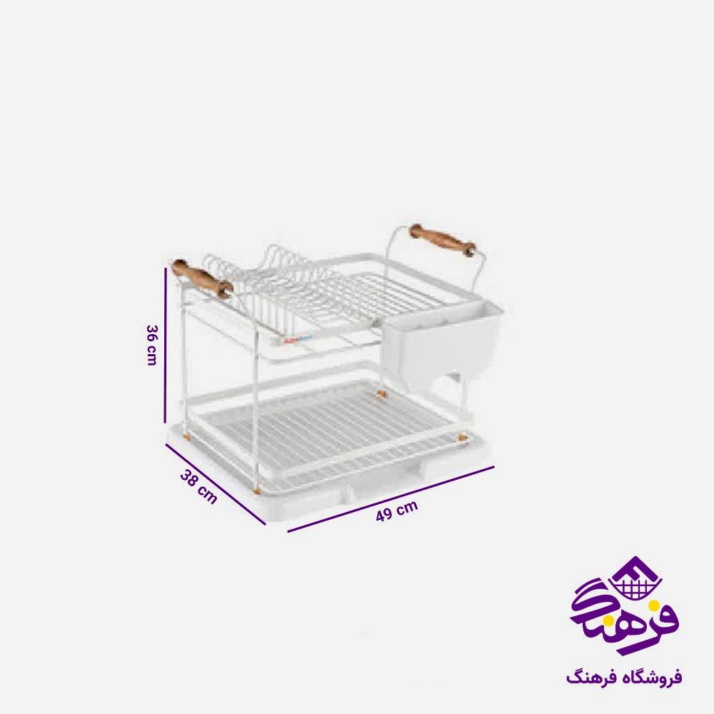 جاظرفی 2طبقه دسته چوبی پیشتاز کاوه مدل روما رنگ سفید 242