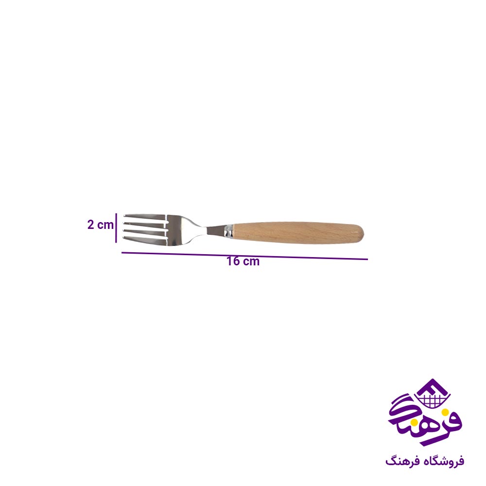 چنگال میوه دسته چوبی 6 عددی