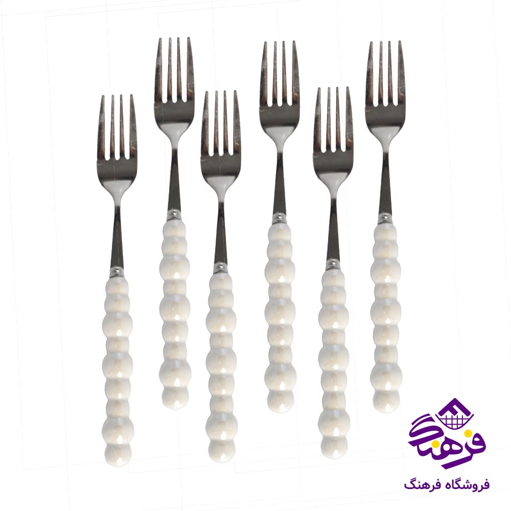 چنگال میوه دسته دار مروارید6عددی