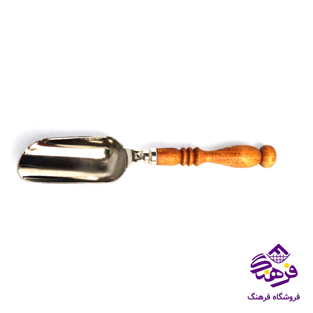 قاشق اجیل دسته چوبی بزرگ 