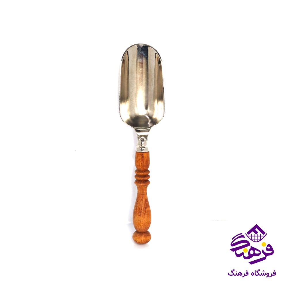قاشق اجیل دسته چوبی بزرگ 