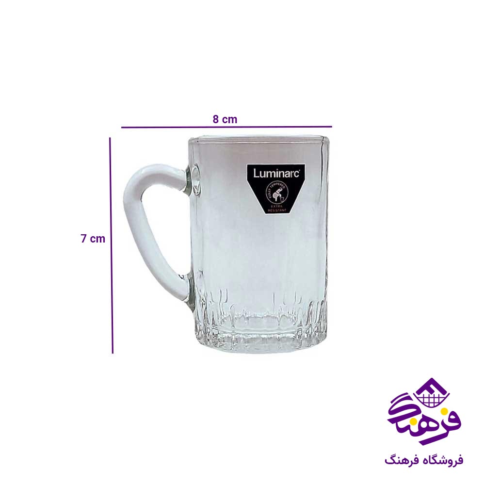 استکان فرانسه 9 باغشوين دسته دار شيرينگ