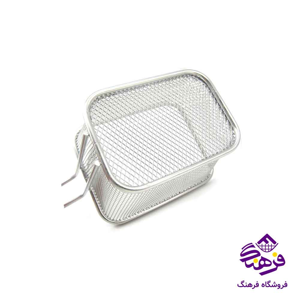 سبد روغن گیر دسته دار استیل بزرگ شنگیا