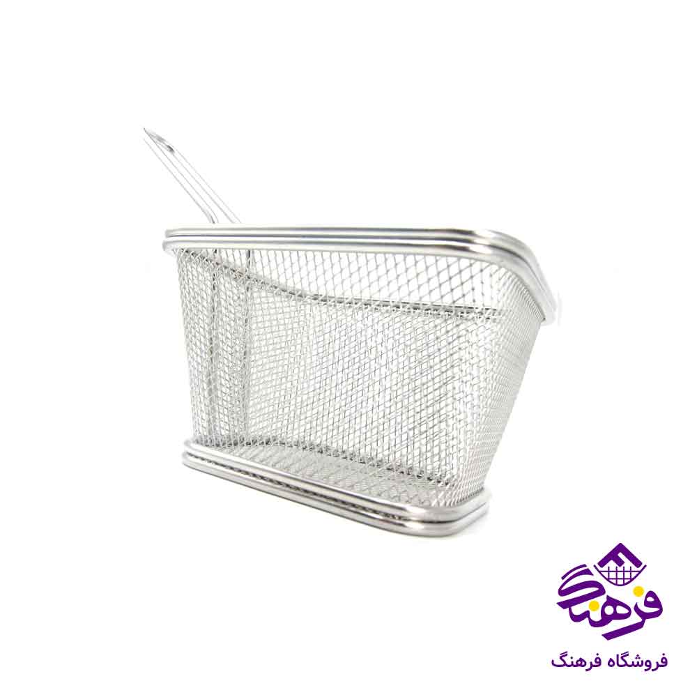 سبد روغن گیر دسته دار استیل بزرگ شنگیا