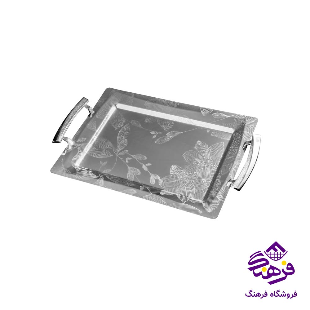 سینی مستطیل کف ایینه دسته زاماک جفتی KST 6151