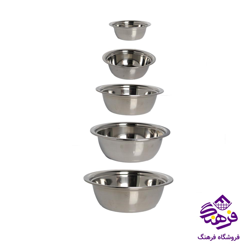 لگن استيل لبه کوتاه 5سايز کورکماز
