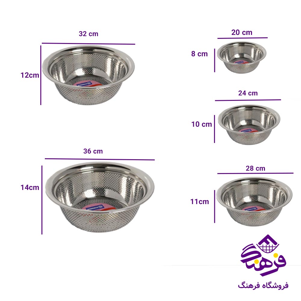 ابکش استيل لبه کوتاه 5سايز کورکماز