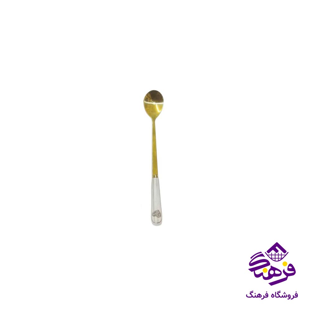 قاشق شربت دسته سراميک طلايي 6عددي