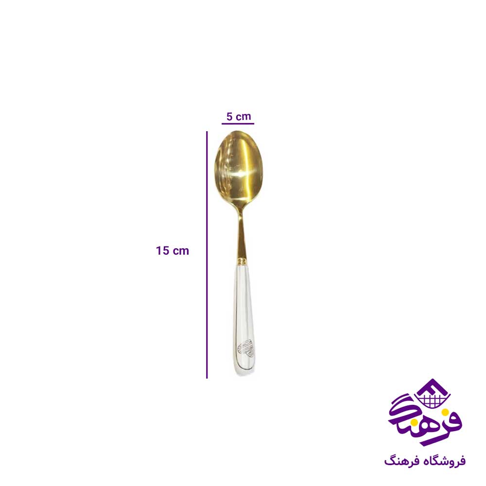 قاشق دسته سراميک طلايي 6عددي