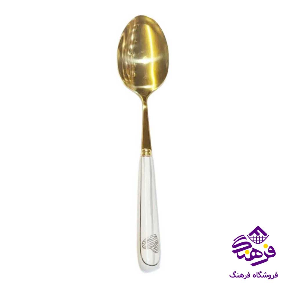 قاشق دسته سراميک طلايي 6عددي