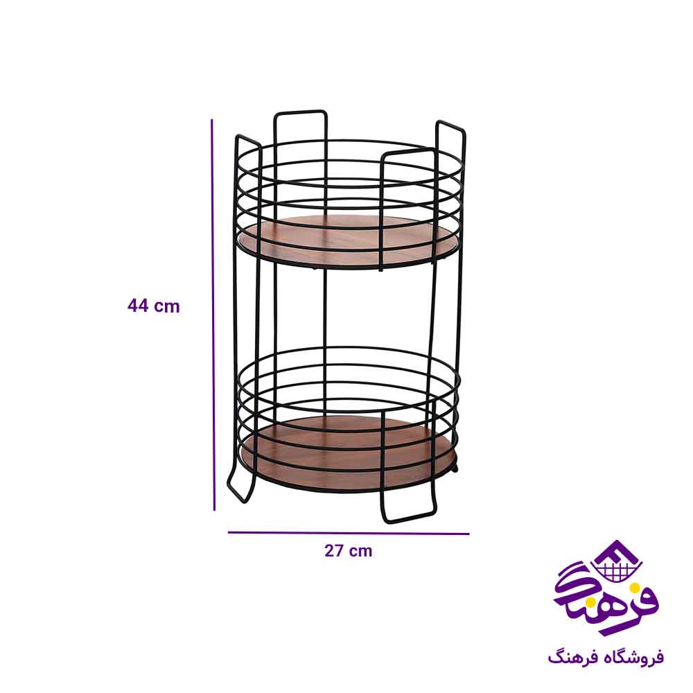 سبد سیب‌زمینی و پیاز پیشتازکاوه مدل شقایق گرد 2طبقه مشکی 573