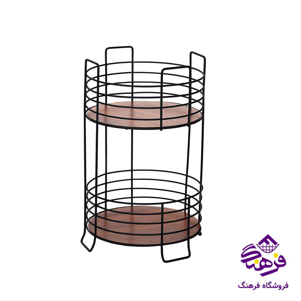 سبد سیب‌زمینی و پیاز پیشتازکاوه مدل شقایق گرد 2طبقه مشکی 573