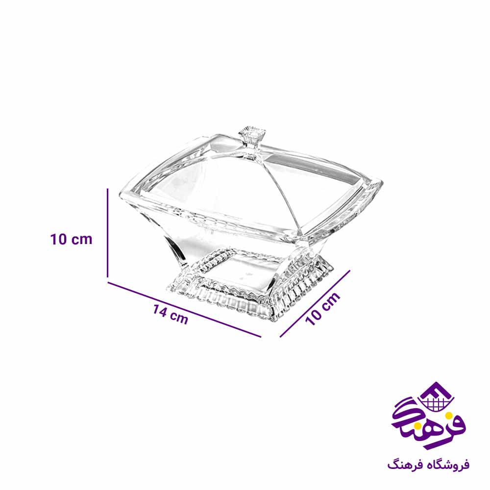 قندان اکروليک لیمون مدل 4 گوش 