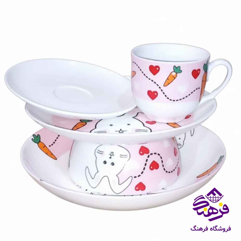 سرویس کودک 5پارچه دیوالی بانی صورتی گلدن اپال