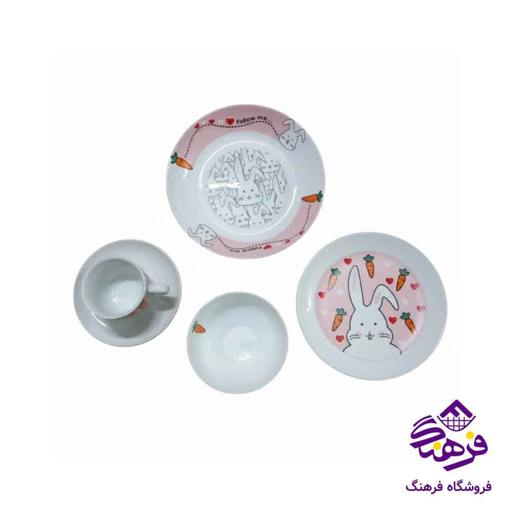 سرویس کودک 5پارچه دیوالی بانی صورتی گلدن اپال