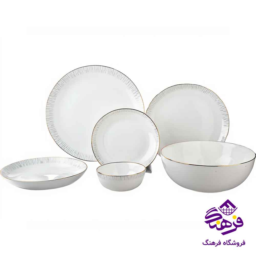 سرویس 26پارچه دیوالی دورینگ فیروزه ای گلدن اپال