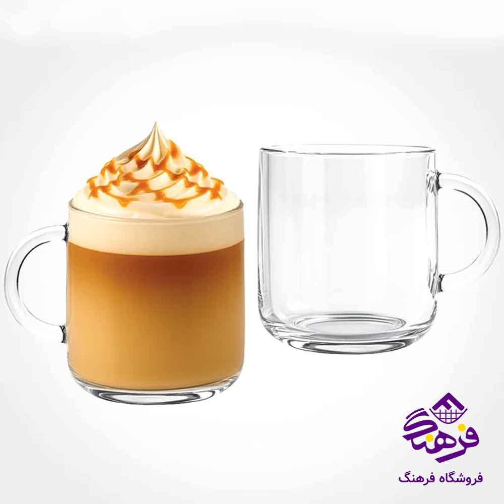 فنجان شيشه ای دسته دار لیمون 260 سی سی (6 عددی)