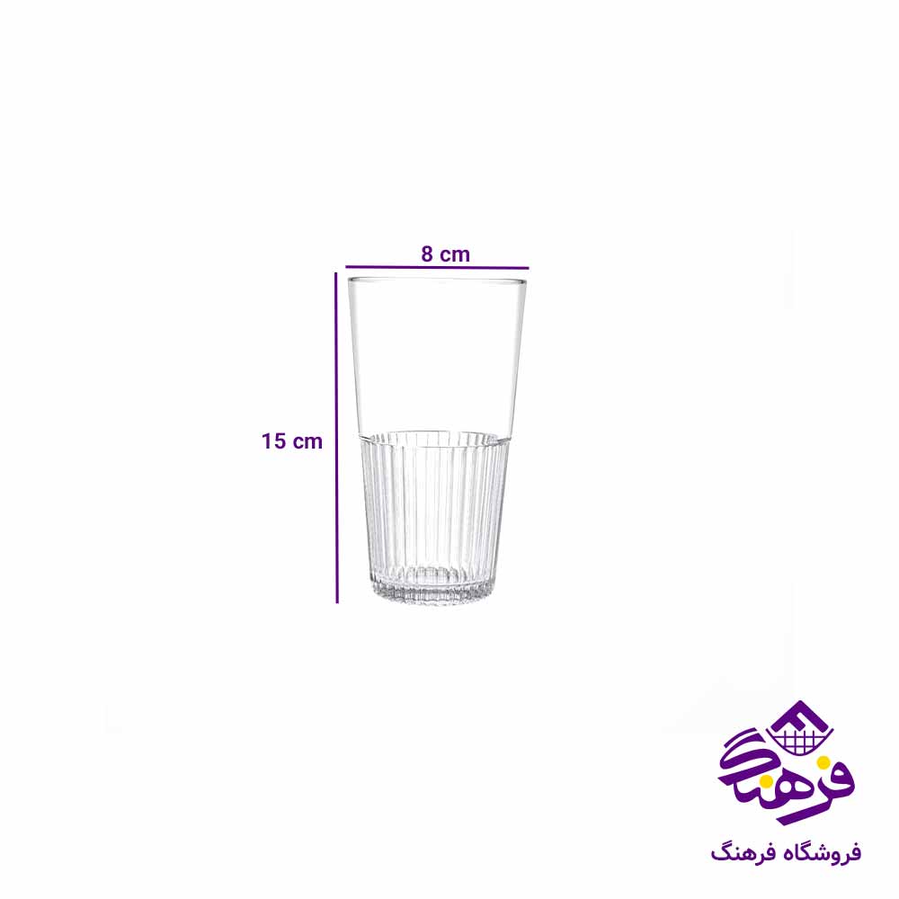 ليوان شيشه ای لیمون مدل 410 سی سی (2 عددی)