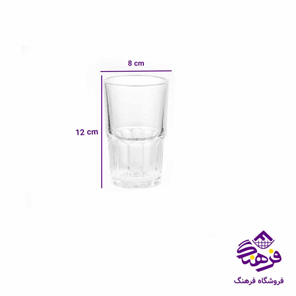 ليوان شيشه ای لیمون 290 سی سی (6 عددی)