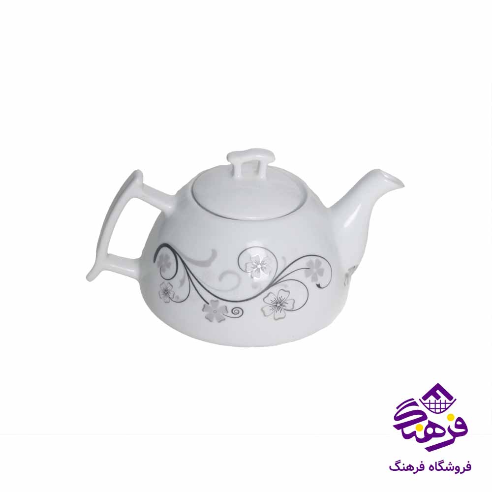 کتری قوری لوله دار قوری چينی فلور نفيس 3042