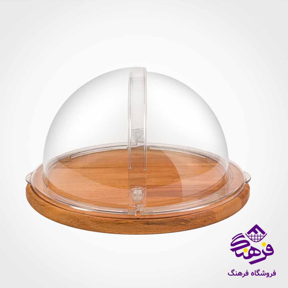 ظرف سرو کیک بزرگ لیمون مدل پایه چوبی