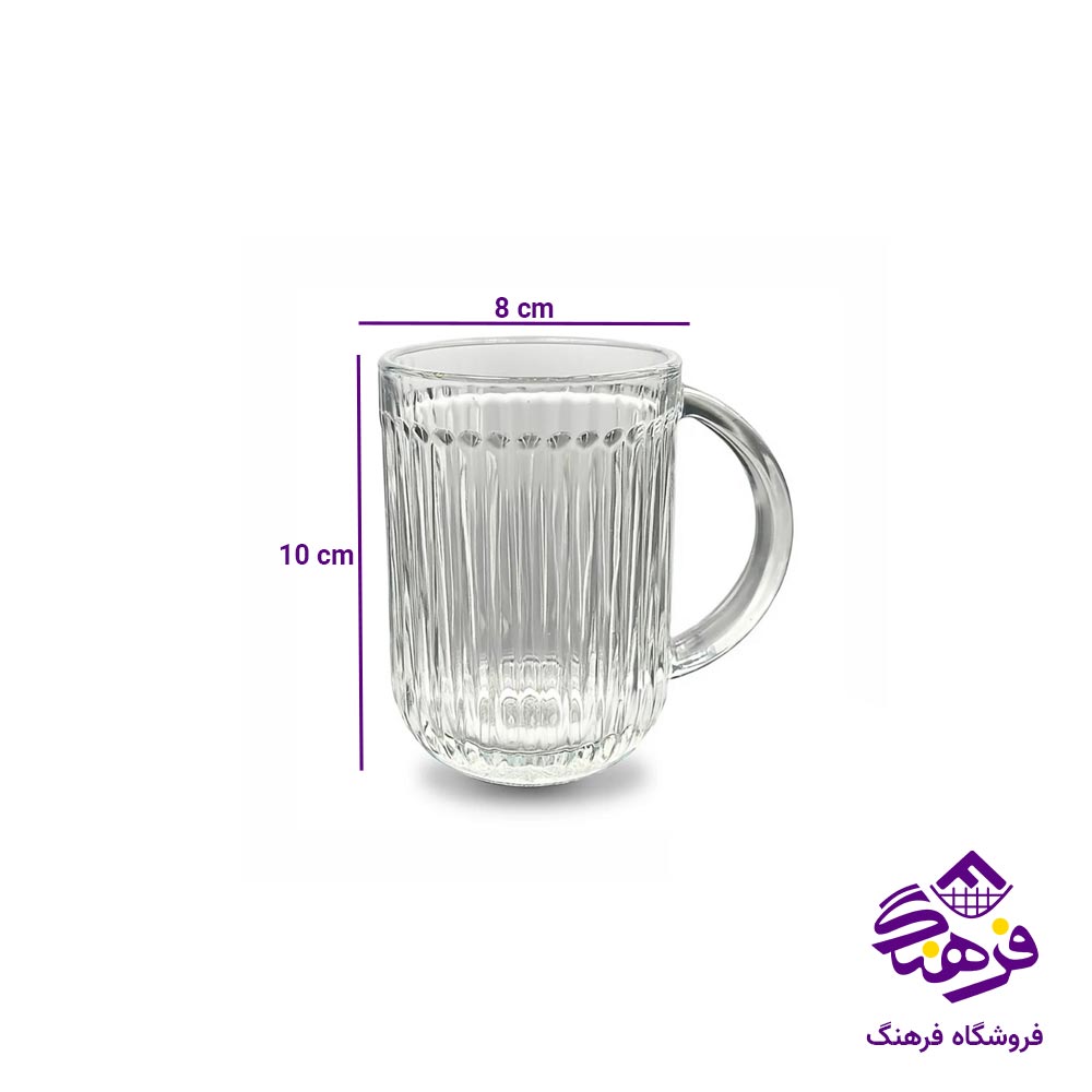 لیوان دسته دار بلور زنگان مدل یلدا 1447 ( 6 عددی )