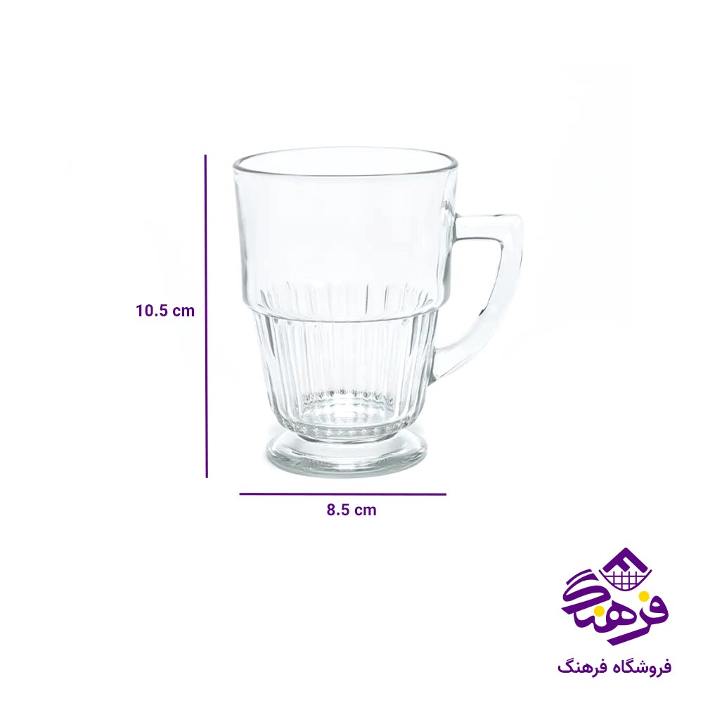 لیوان شیشه ای پایه دار لیمون 290 سی سی (6 عددی)