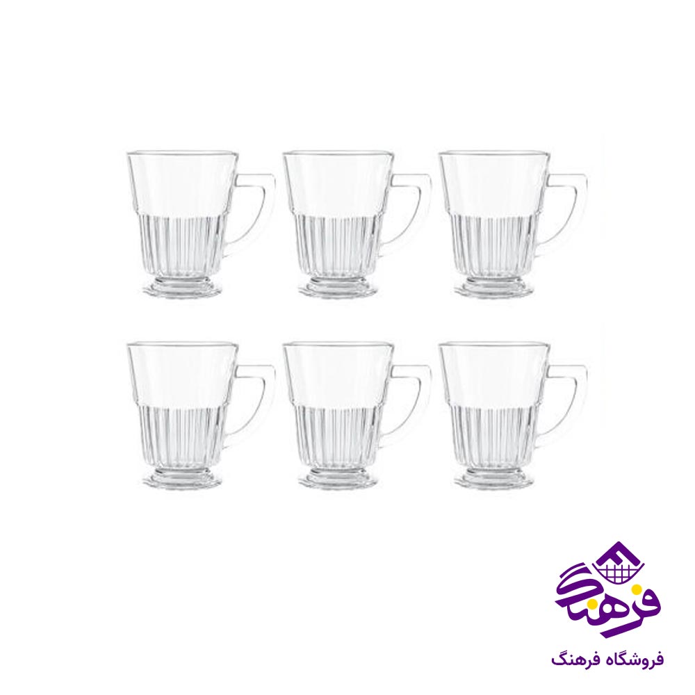 لیوان شیشه ای پایه دار لیمون 290 سی سی (6 عددی)