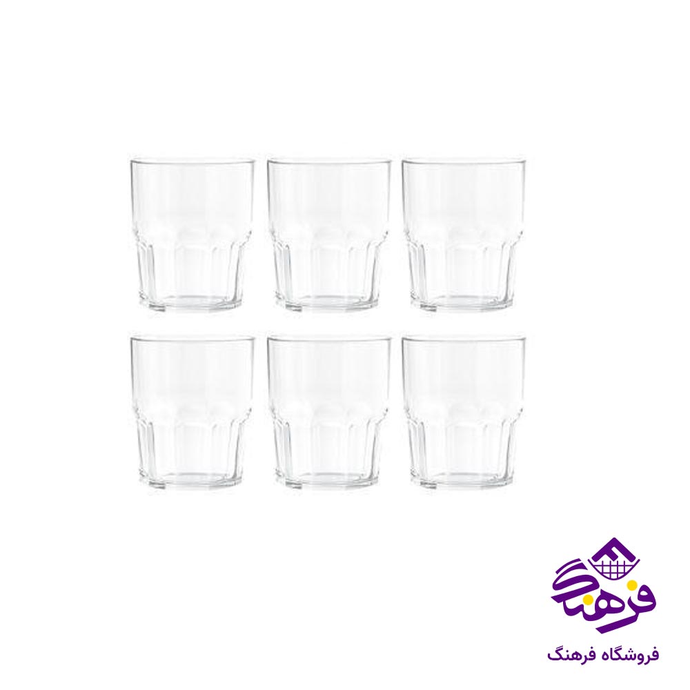 لیوان شیشه ای لیمون 200 سی سی (6 عددی)