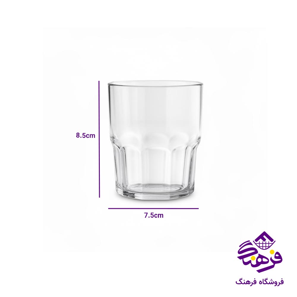 لیوان شیشه ای لیمون 200 سی سی (6 عددی)