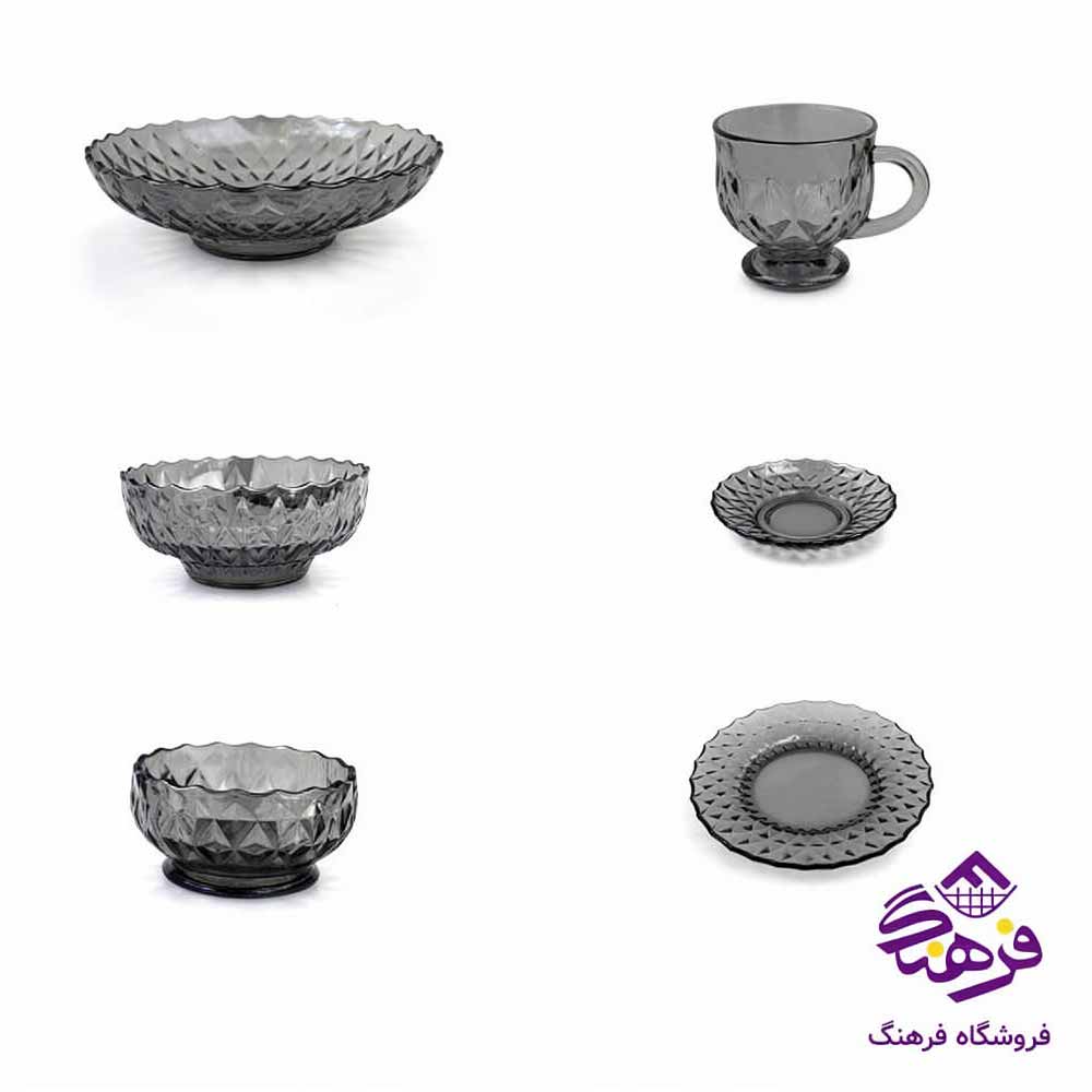 سرويس پذیرایی 21 پارچه کاوه مدل اميتيس (دودی)