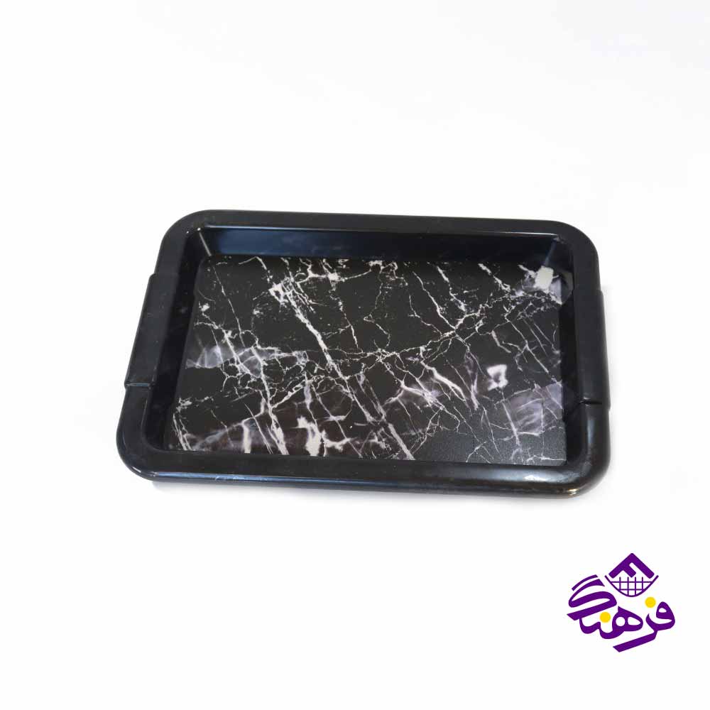 سينی مستطيل چاپی مشکي پارسا