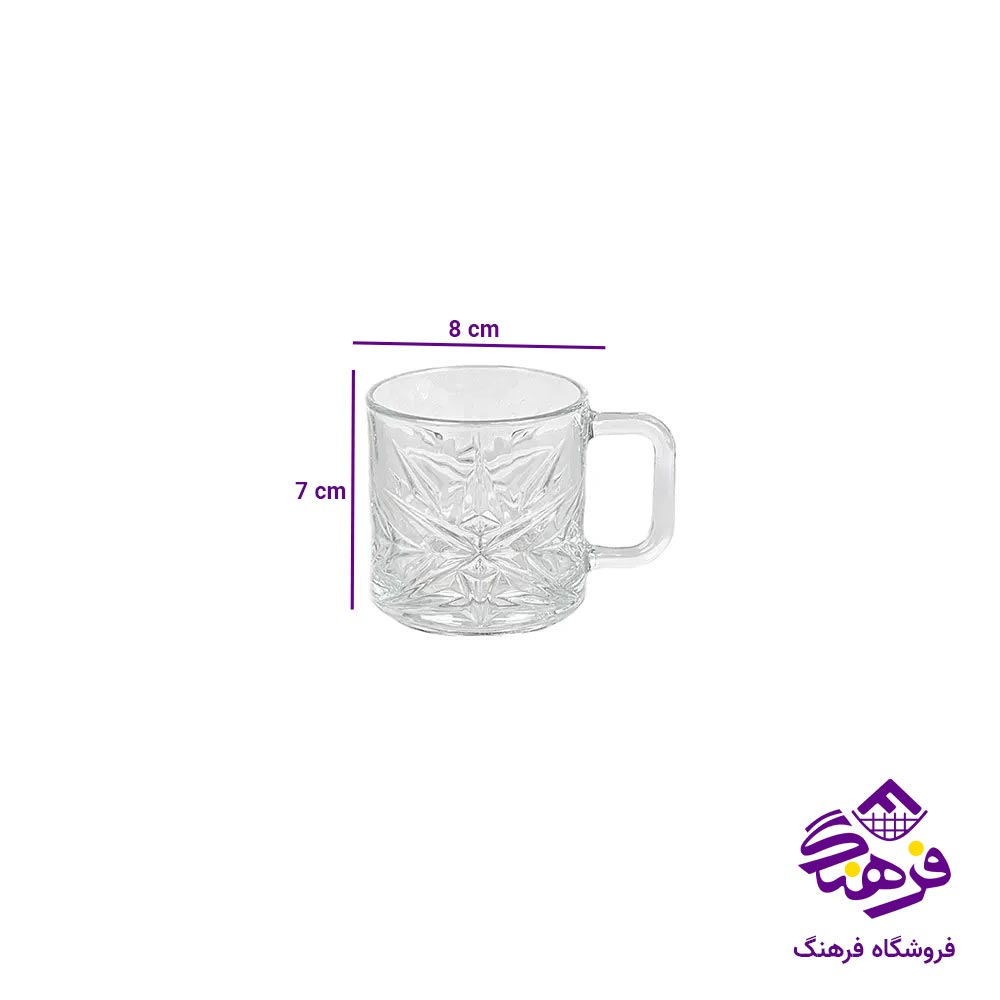 نیم لیوان دسته دار  بلورزنگان مدل کاسپین  (6عددی) 