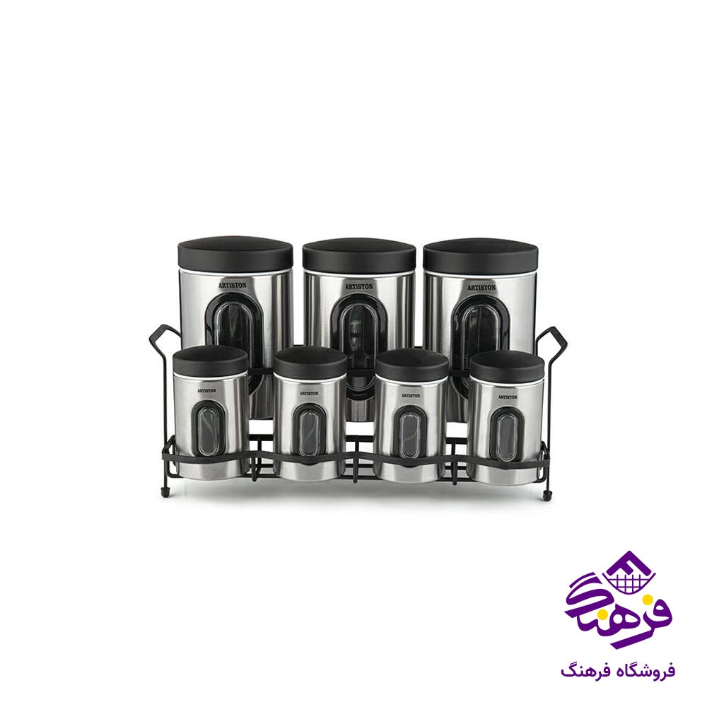 ست پاسماوری 8 پارچه آرتیستون درب فلزی مشکی کد 8246