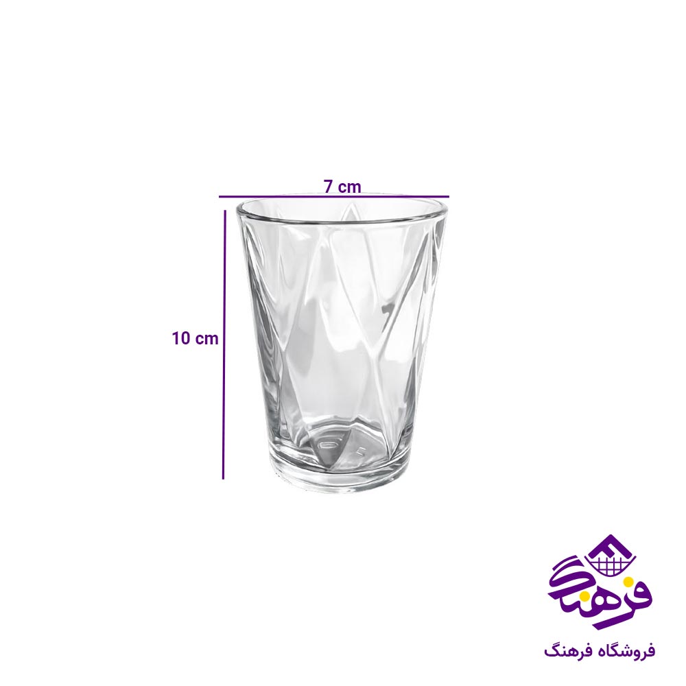 لیوان بلور زنگان مدل دایموند لوزی 11531 ( 6 عددی )