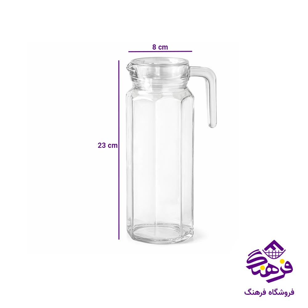 پارچ درب دار بلور کاوه مدل پارالل cc 1000 فله 