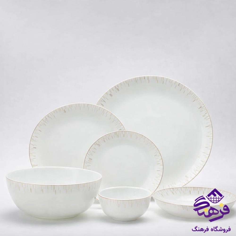 سرویس غذاخوری 26 پارچه گلدن اپال مدل دیوالی دورینگ عسلی 