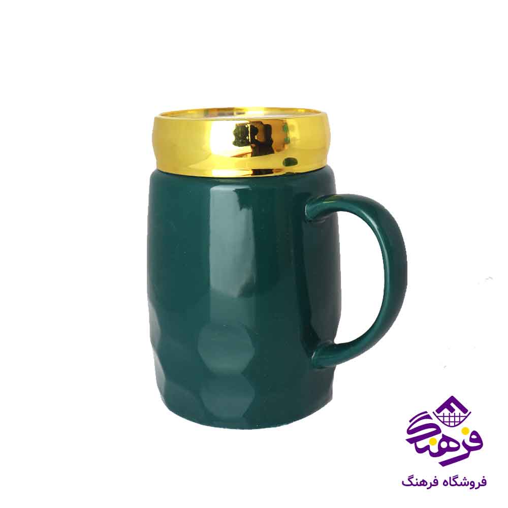 لیوان سرامیکی درب ایینه 921