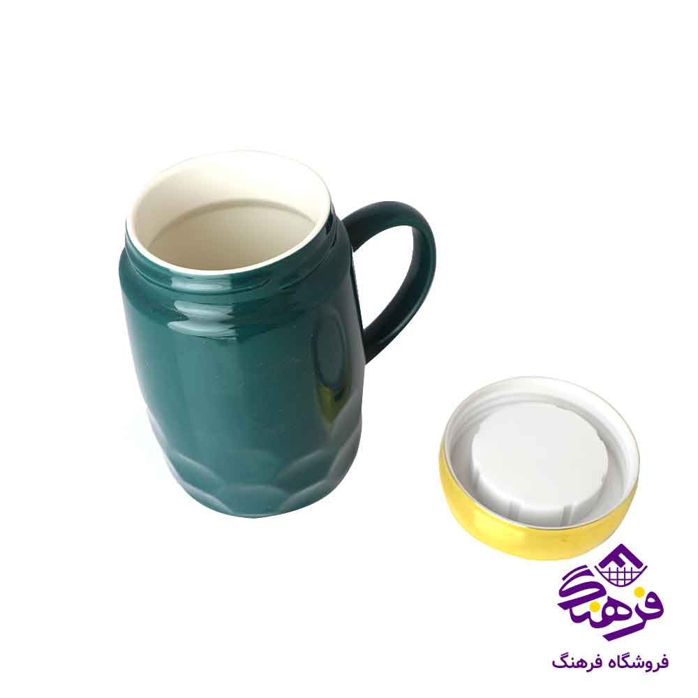 لیوان سرامیکی درب ایینه 921